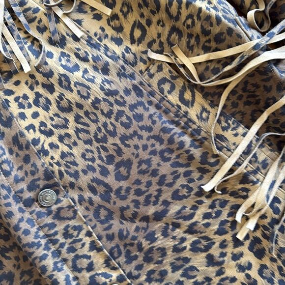 We The Free Fringe Out Vegan Suede Animal Print Jacket - Picture 8 of 8